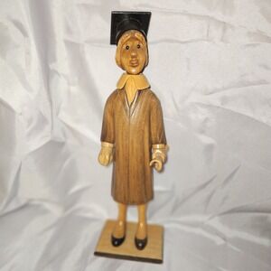 ROMER Vintage Italian Handcarved Wood GRADUATE Figurine Statue 13.5"